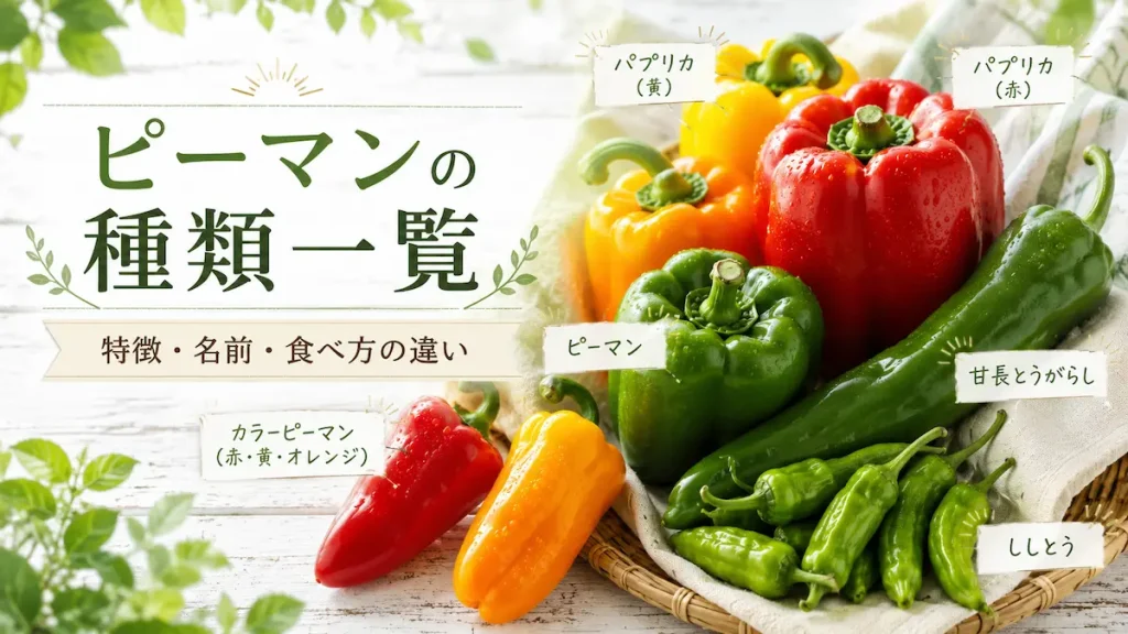 ピーマンの種類一覧を紹介するアイキャッチ画像